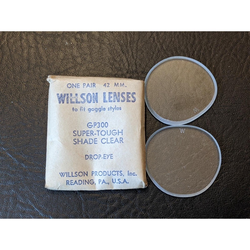 Vintage Willson 2 Replacement Drop Eye Safety Glass Welding Shade Clear Lens NEW